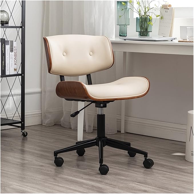 Adjustable Office Computer Chair with Armrest Gaming Chair Office Furniture Solid Wood Computer Chairs Swivel Chair Lifting Office Chairs(Black)