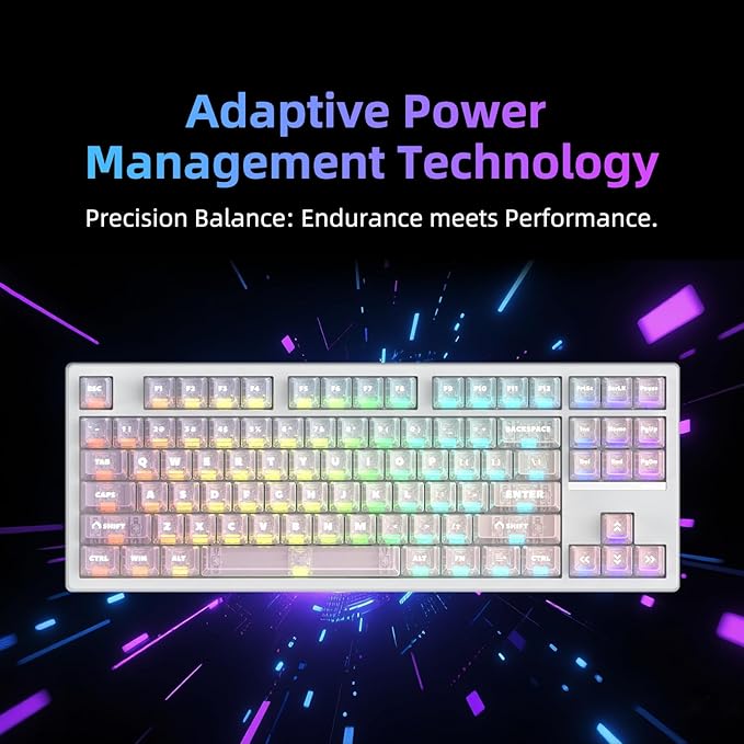 FE87 V2 Wired Mechanical Keyboard Dual 8KHZ Polling Rate Support SODC/Latency As 0.125MS/ARGBHot Swappable Gasket Sturcture Gaming Keyboard (White/White Snake Switch)