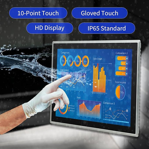 15 inch Android 12 Industrial Embedded Interactive Touchscreen Monitor Capacitive Multi-Touch Tablet with Front IP65 Monitor RAM 8G &amp ROM 128G WiFi &amp BT HD-MI-Out &amp USB Ports
