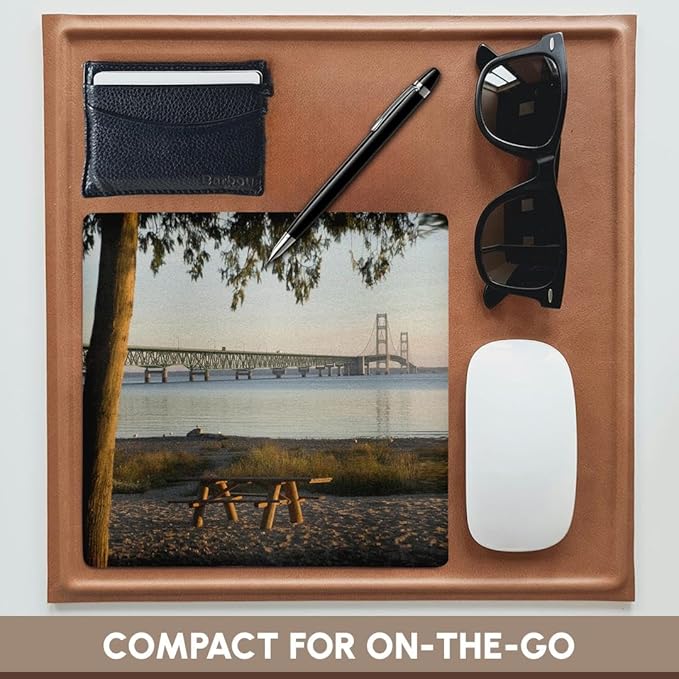 USA Michigan Mackinaw City Mackinac Bridge - US23 PHA0004 - Mouse Pad 8 by 8 inches (mp_144713_1)