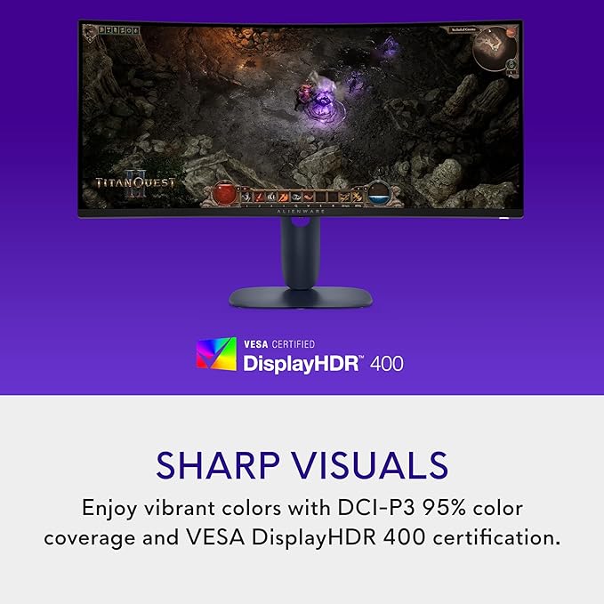 Alienware 34 Curved Gaming Monitor – AW3425DWM - 34-inch WQHD 180Hz 1ms Display 1500R AMD FreeSync Premium VESA AdaptiveSync.