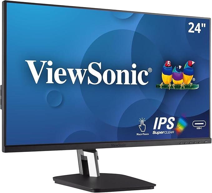 ViewSonic TD2455 24 Inch 1080p IPS 10-Point Multi Touch Screen Monitor with Advanced Dual-Hinge Ergonomics USB C HDMI and DisplayPort Out