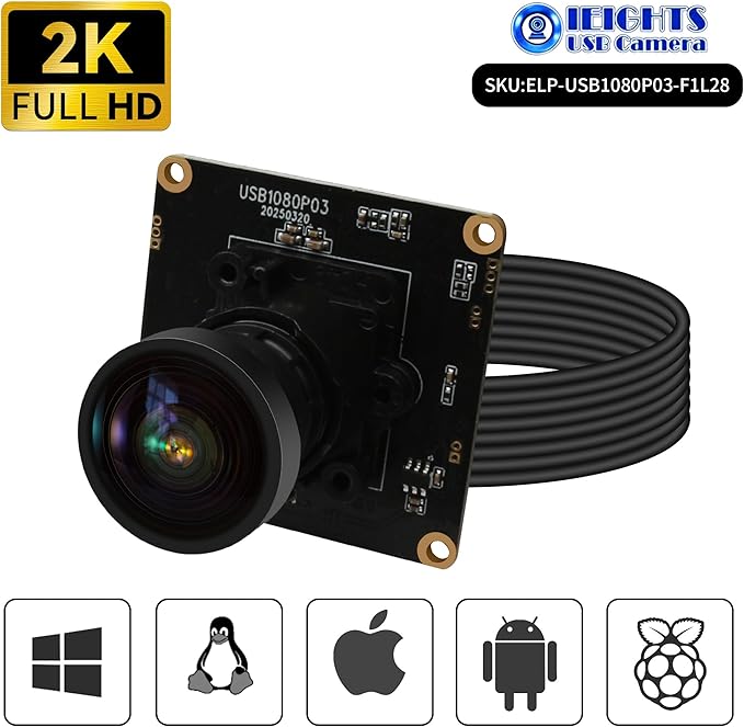 H.264 USB Camera Module 0.0001Lux Low Illumination Webcam Board Wide Angle M16 1080P 30fps Mini UVC USB2.0 Lightburn CAMERA 100db HDR Web_Camera for Computer Fast Frame 2K PC Cam for Pi Laptop