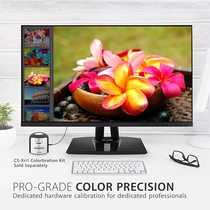 ViewSonic VP2756-2K 27 Inch IPS 1440p Ergonomic Monitor Color Accuracy Pantone Validated 60W USB C (Renewed)