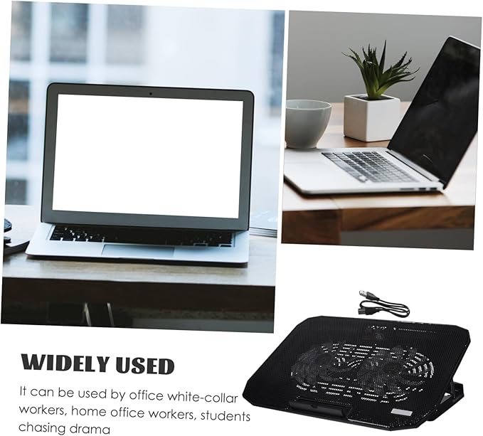 Laptop Cooling Stand with Quiet Fans and LCD Display Portable Cooling Pad for Laptops for Office Home and Gaming Use