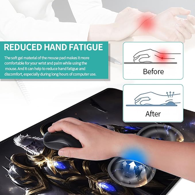 Keyboard Mouse Pad Set Extended Gaming Mouse Pad+Ergonomics Keyboard Wrist Rest Support Memory Foam Easy Typing Pain Relief 4Pcs XL Ultra Thick Desk MatCool Man