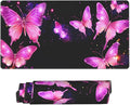 Purple Butterfly Desk Cover MatExtended Large Mouse PadComputer Laptop Mat Desk Decor for Office Game Home 30x16 Inch