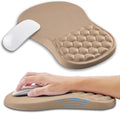 Ergonomic Mouse Pad Wrist Support with Memory Foam Massage Bulge Carpal Tunnel Pain Relief Mousepad Wrist Rest for Mouse(12x8 inch Sand Color)