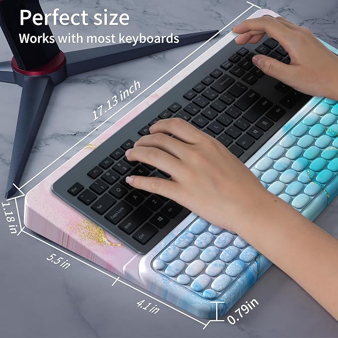 Keyboard Stand for Desktop Keyboard Wrist Rest Ergonomic Keyboards Holder for Easy Typing Working Wrist pad for Keyboards with Comfortable Wrist Rest for Keyboard Blue Pink