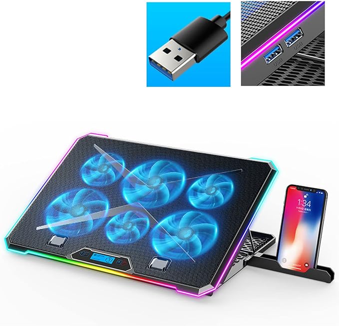 Lightweight Laptop Cooling Pad Adjustable Height Laptop Fan Fans Prevent Overheating Laptop Cooling Pads Laptop Support Stand
