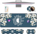 Ergonomic Keyboard Wrist Rest &amp Mouse Pad Wrist Rest Set She Believed She Could So She Did Inspirational Quote Large XXL Gaming Desk Mat 31.5x 11.8 with Non-Slip Base for Home Office Study Gami