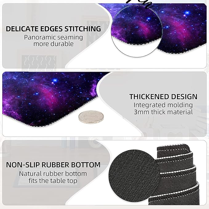 LATEEFAH Mouse Pad with Wrist Rest Desk Mat + Keyboard Wrist Rest Set Desk Pad for Keyboard and Mouse 4-in-1 Large Mouse Pad with Wrist Support for Office Home