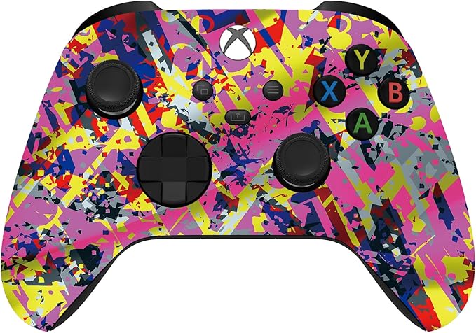 Custom Controllerzz Wireless Controller for Microsoft Xbox Series X/S &amp Xbox One - Custom Soft Touch Feel - Custom Series X/S Controller (X/S Neon Drip)