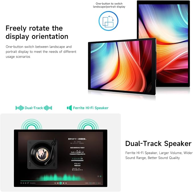waveshare 10.1inch High Resolution Capacitive Touch Display Compatible with Raspberry Pi 5/4B/3B/Zero/Zero W/Zero 2W/Pico/Pico Supports Windows and Jetson Nano IPS Display 10-Point Touch