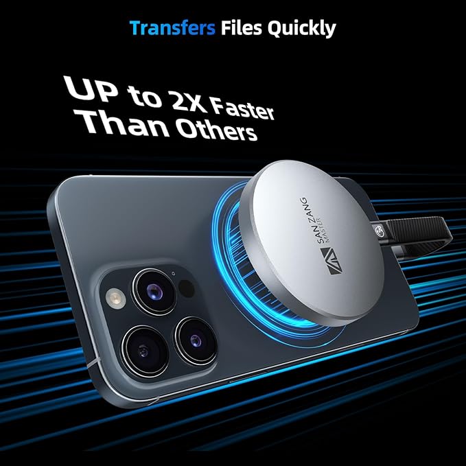 SAN ZANG MASTER Magnetic Portable Solid State Drives: Ultra-Thin Portable Design for Secure Grip Easy Connectivity and Reliable Performance (2 TB)