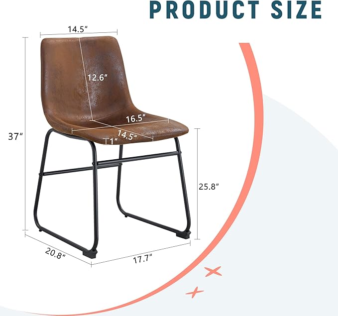 Retro Brown Suede Chair Comfortable Seat Suitable for Industrial and Vintage Style Settings.