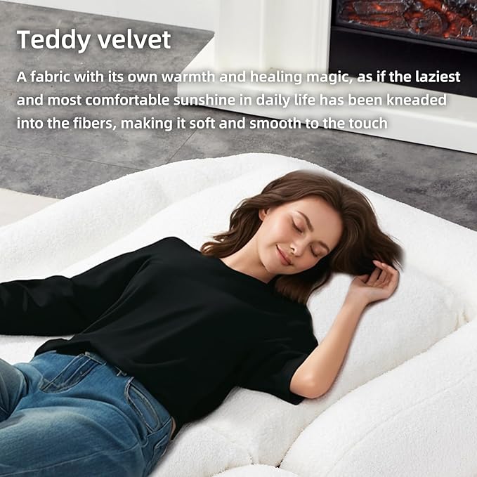 Folding Floor Lounge Chair - 5-Position Adjustable Sofa Chair for Gaming &amp Meditation Plush Ergonomic Support Portable Foldable Design for Living Room Apartment Small Space (Beige)