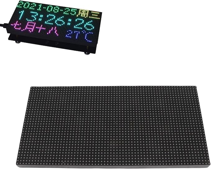 64x32 RGB LED Panel Full Color LED Display for Raspberry for Ardui 4mm Pitch 2048 Dots LEDs Adjustable Brightness Support Multiple LED Displays Cascade