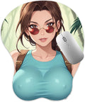 3D Mouse Pad Oppai Mousepad with Soft Gel Wrist Rest Anime Manga Gaming Boob pad Anti-Slip Mouse Mat Lar