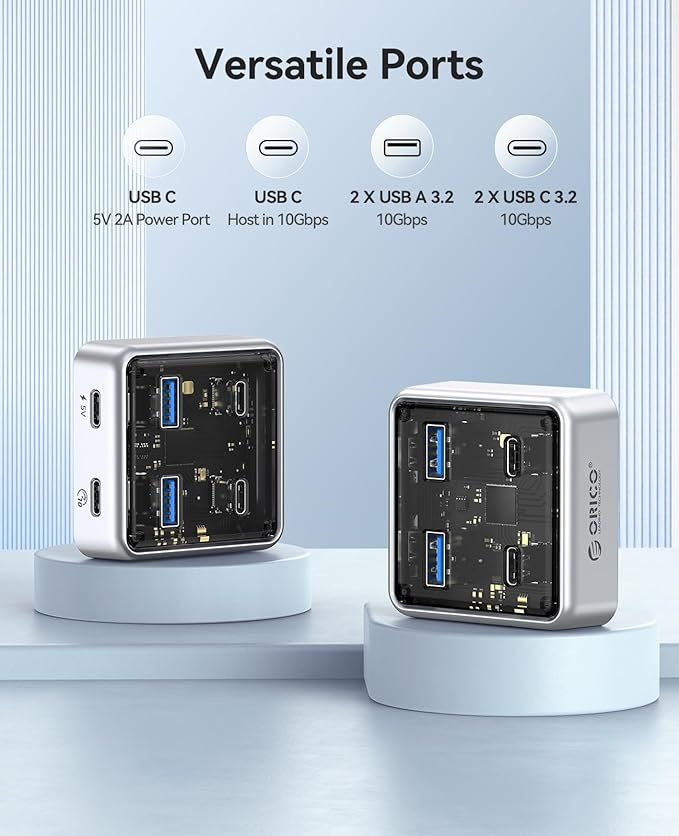 ORICO Multiport Aluminum USB Hub with 3.28 Ft Cable 7 Ports USB 3.0 Hub+ 4 Ports USB 3.2 Hub