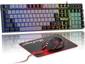 BlueFinger RGB Gaming Keyboard and Backlit Mouse Combo USB Wired LED Gaming Set for Laptop PC Computer Game and Work(Black &amp Gray)
