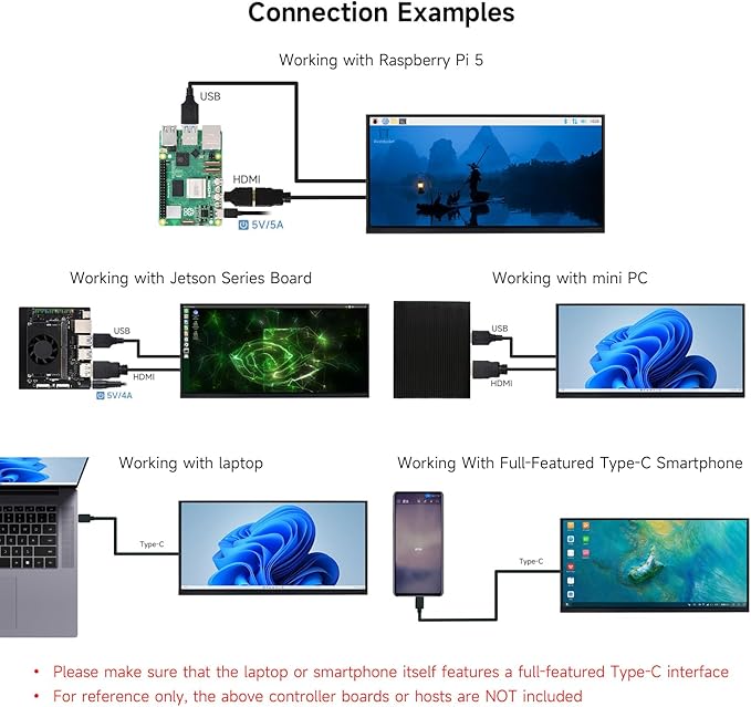 Waveshare 11.6inch Capacitive Touch Display in-Cell Technology 1768×828 Compatible with Raspberry Pi 5/4B/3B/Zero/Zero W/Zero 2W/Pico/Pico Supports Windows/Jetson Nano/TX2/Xavier NX/Orin