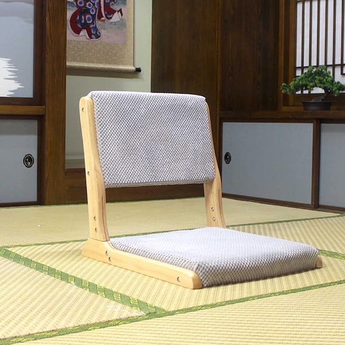 BTZHY Floor Chair Japanese Floor Chair Portable Folding Meditation Floor Chair Legless Lazy Chair Made of Solid Wood with Tatami Floor Chair with Backrest for Meditation