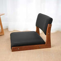 ELEFOCUS Legless Tatami Chair with Back Support Japanese Style Portable Floor Chair Home Bay Window Lazy Backrest Chair(Walnut Black)