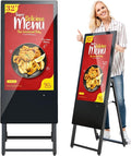 MWE 32 Inch Digital Signage Display Portable LCD Digital Kiosk Advertising Display Poster Android Kiosk with Auto Media Player HDMI/USB