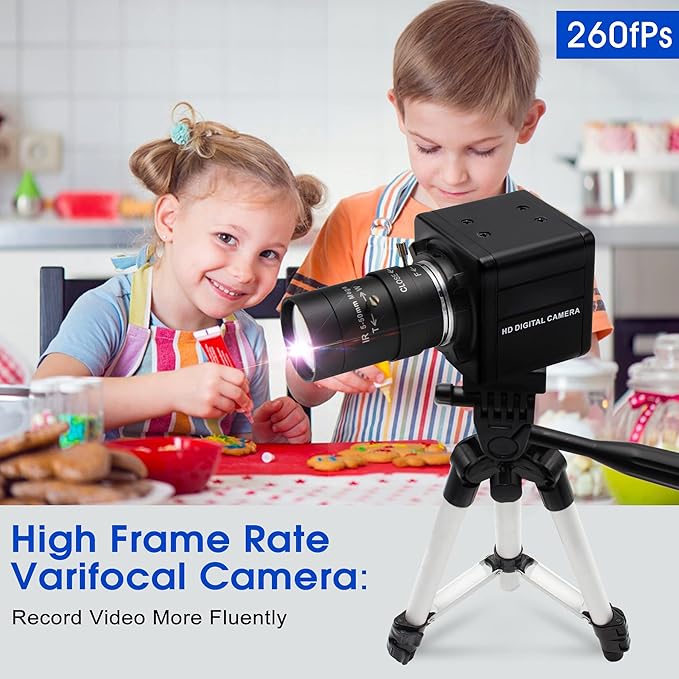 260fps Variable Focus Camera Optical Zoom Webcam2mp FHD 1080P Varifocal Web Cam Manual Zoom Lens WebcameraRaspberry Pi Mac Vari-Focus USB Web CameraClose-up Monitoring Varifocal Cameras