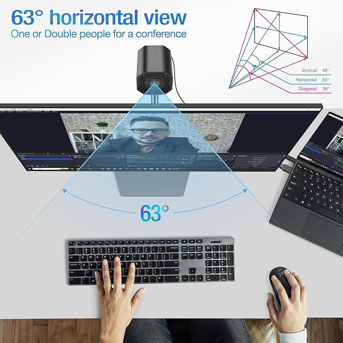 MOKOSE 4K USB WebcamUltra HD 1/1.56 Sensor 50 MP Resolution up to 8160x6120 USB-CAuto Focus and Low Light PerformanceWeb Camera for Streaming Conferencing Calling