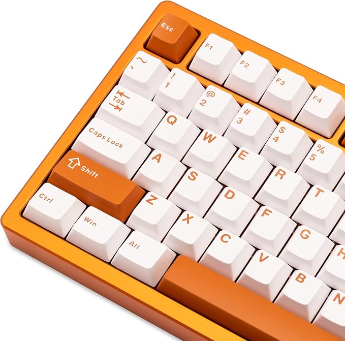 KEEBMONKEY WOBKEY Rainy 75 Aluminum HMX/JWK Switches Mechanical Keyboard with Superior Acoustics Wired BT 2.4G Wireless Connectivity (Pro Orange(Stainless Steel Weight))