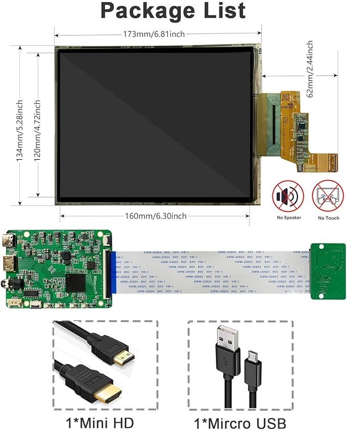 7.8 inch Flexible Display Curved Bendable Screen FHD 1920 * 1440 AMOLED Display with HDMI Driver Board OLED Monitor Without Enclosure Kit for DIY Prototype Demo Compatible with All Systems