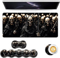 Keyboard Mouse Pad Set Extended Gaming Mouse Pad+Ergonomics Keyboard Wrist Rest Support Memory Foam Easy Typing Pain Relief 4Pcs XL Ultra Thick Desk MatCool Skeleton