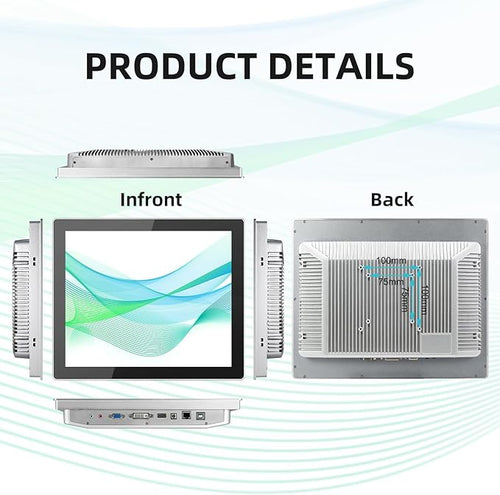 12.1 inch Aluminum Flat Embedded Industrial Touch Screen MonitorHDMI/VGA/DVI Interface Capacitive Touch Screen Monitor10 Points TouchIP 65 Waterproof 1024 x 768 @ 60Hz