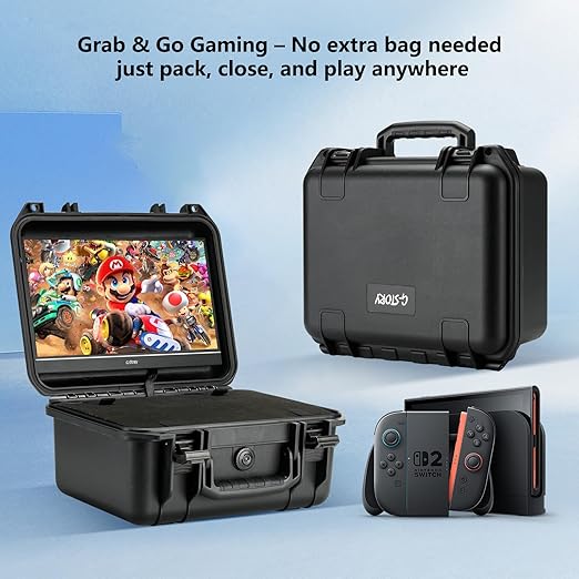 G-STORY 14‘’ Portable Monitor Case for Switch 24K&amp60Hz or 1080P&amp120Hz Portable Gaming Monitor IPS Screen HDMI Shock-Resistant Travel carrying Bag Game ModeTravel Monitor fo Switch2(no Includ