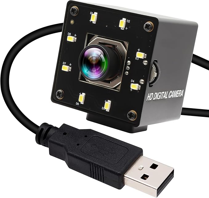USB Camera 120fps 4K Autofocus IR Cam Day and Night 100 Degree No Distortion Lens Lightburn UVC Compatible Plug and Play for Windows Mac OS Jetson Nano