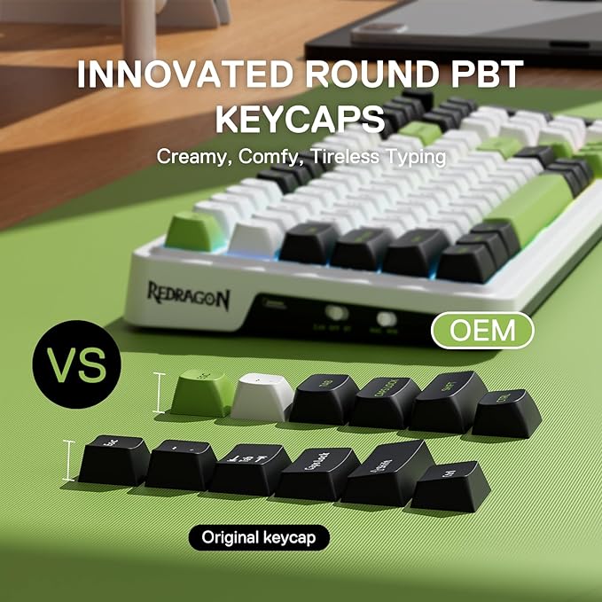 Redragon K686 PRO 98 Keys Wireless Gasket RGB Gaming Keyboard 3-Mode PBT Mechanical Keyboard w/Hot-Swap Socket Dedicated Knob Control &amp 5-Layer Noise Dampening Custom Linear Switch