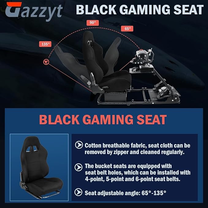 Flight Simulator Cockpit &amp Racing Simulator Cockpit Compatible for Logitech G27 G29 X52 for Thrustmaster Hotas Warthog Wheel Pedal Shifter Keyboard and Flight Stick Not Included