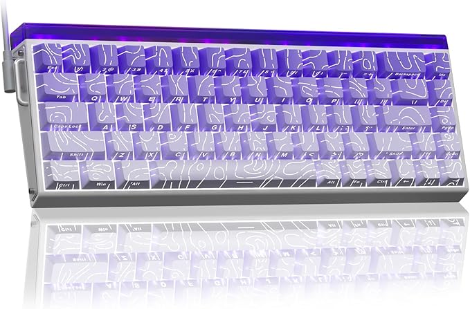 AULA Hero 68 HE 60% Gaming Keyboard Wired Hall Effect Magnetic Switch Keyboard with Adjustable Actuation Fast Trigger Mode 8K Hz Polling Rate 0.125ms LatencySide Printed PBT Keycaps RGB Backlit