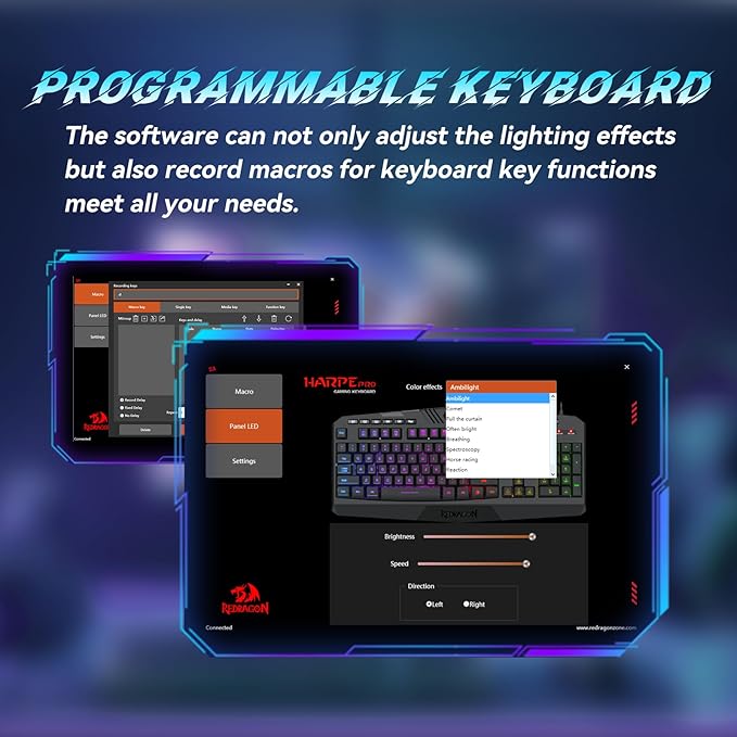 Redragon S101-3 PRO Gaming Keyboard and Mouse RGB Backlit Programmable Keyboard Mouse with Software Independent Macro Record Keys Value Combo Set New Update Version
