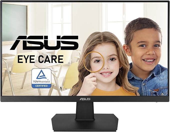 ASUS 24 Inch Desktop Monitor - 75Hz Full HD (1920x1080) IPS Frameless Adaptive-Sync Eye Care HDMI D-Sub DVI-D - VA24EHE