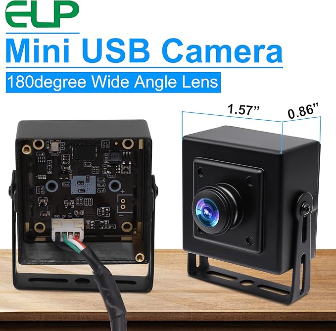 ELP Sony IMX323 Sensor Mini Wide Angle USB Camera with 180degree Fisheye Lens HD 1080P 0.01Lux Low Light PC Camera UVC H.264 USB2.0 Embedded Webcam for Computer LaptopRaspberry Pi