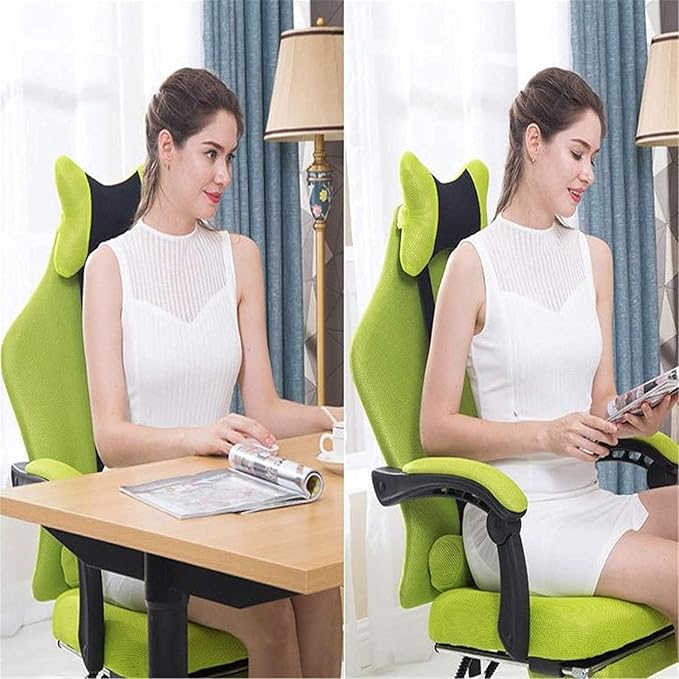 Office Chair Office Chair Ergonomic Recliner Gaming Chair Computer Chair Home Swivel Chair Mesh Seat Office Desk Chair Chair (Color : Green Size : One Size) Needed