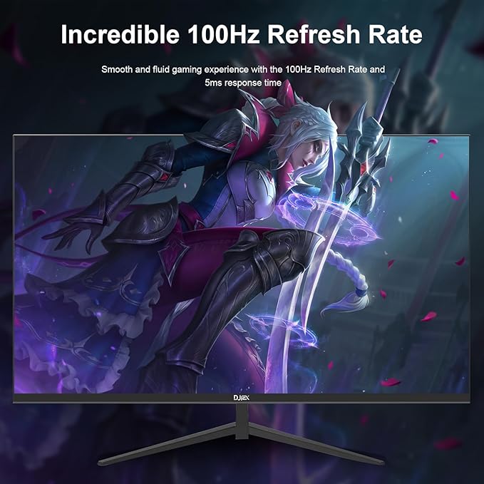 27 inch Gaming Monitor 100Hz Full HD 1920 x 1080P Computer Monitor Built-in Speakers with HDMI Interface Eye Care Frameless Sync Visual Experience for Work Support Wall Mount （100 * 100mm）