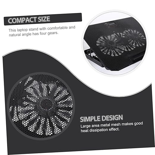 Angoily Laptop Cooling Fan Pad USB Laptop Cooler Stand Material Silent Cooling Notebook Computer Radiator