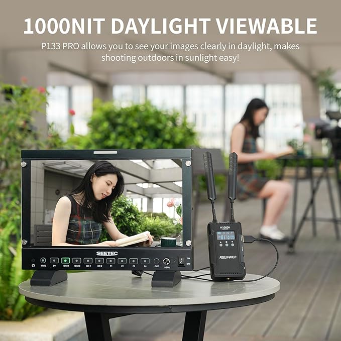 SEETEC P133 PRO 13.3 Inch 1000nit High Brightness Podcast Broadcast Monitor with Waveform 3D LUT HDR and SDI HDMI Input Output HDMI Support 4K 60