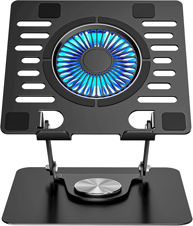 Laptop Stand with 360 Rotating Base Adjustable Height Up to 10Ergonomic Aluminum Laptop Riser Holder Computer Stand for Laptop 10 14 15 17 Inches/All MacBook Air Pro