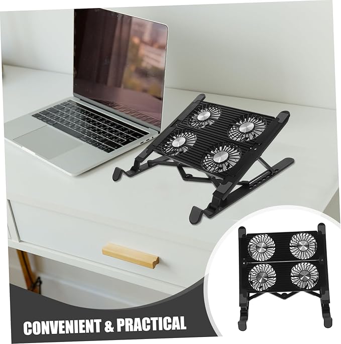 1Set Adjustable Laptop Cooling Stand with Upward Blowing Design Portable Notebook Fan for Optimal Heat Dissipation and Ergonomic Comfort for Go Use