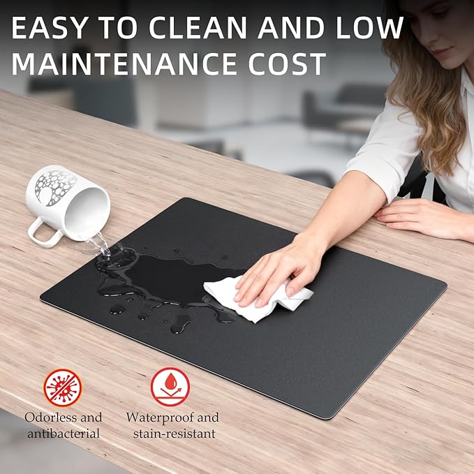 Glass Gaming Mousepad Tempered Glass Hard Mouse PadSmooth SurfacePrecise ControlSuitable for Esports Games and Office Use12.2x16.2InBlack